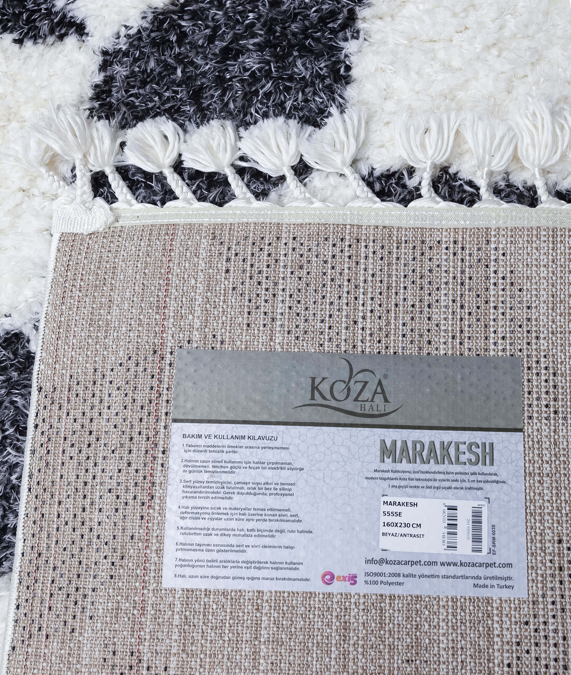 Marakesh White Anthracite Carpet 5555A